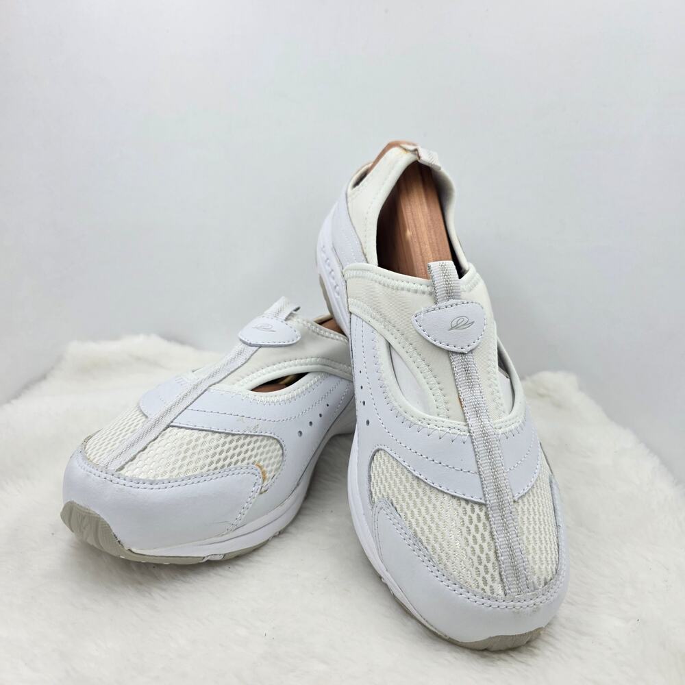 Easy Street Estreasured White Leather/Textile Slip-on Sneakers Casual Shoes Sz10